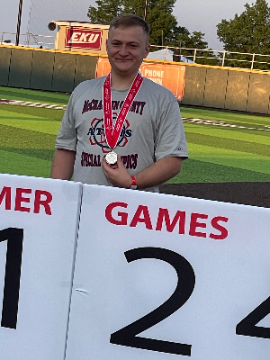 2nd place at State, Mens track & field softball throw